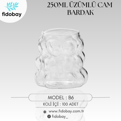 250 ml Üzümlü Cam Bardak