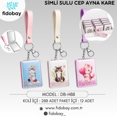 Simli Sulu Cep Ayna Kare