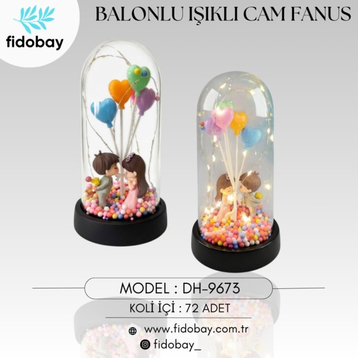 Balonlu Işıklı Cam Fanus