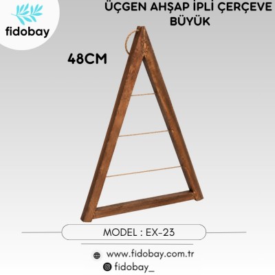 Üçgen Ahşap İpli Çerçeve Büyük