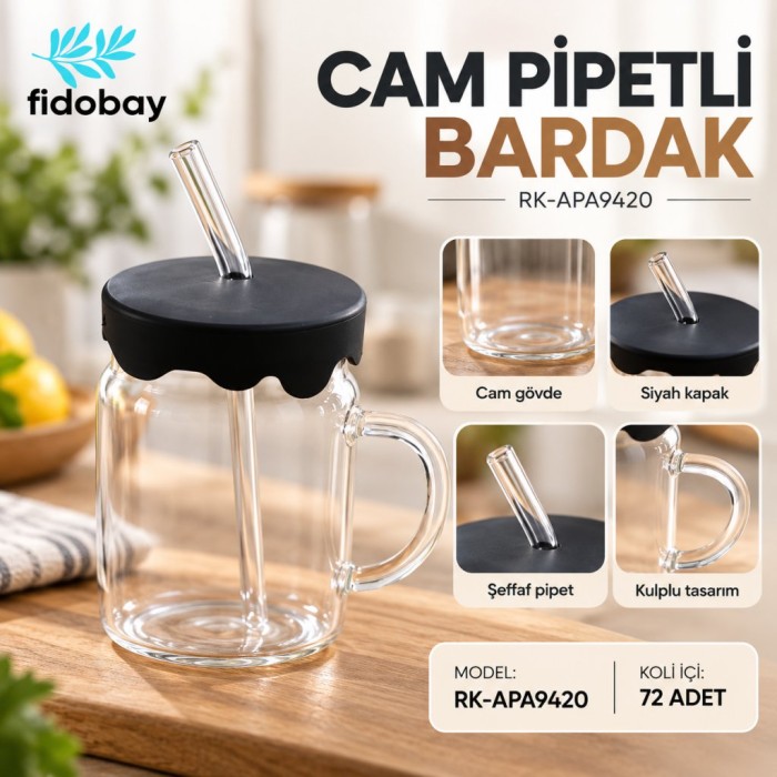 Cam Pipetli Bardak