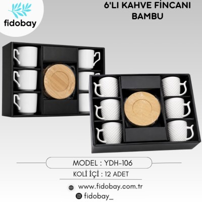 6'lı Kahve Fincanı Bambu