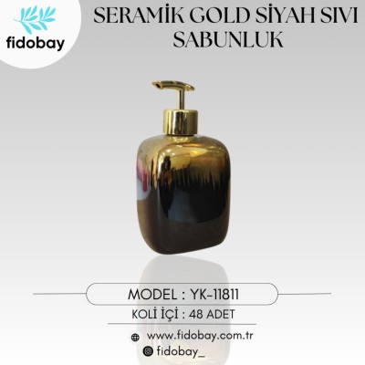 Seramik Gold Siyah Sabunluk