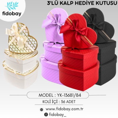 3'lü Kalp Hediye Kutusu