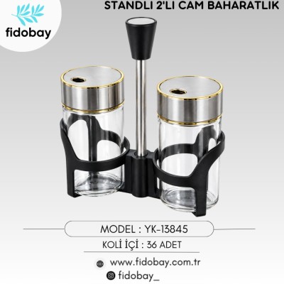 Standlı Cam 2'li Baharatlık