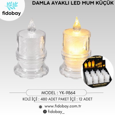 Damla Ayaklı LED Mum Küçük BOX12