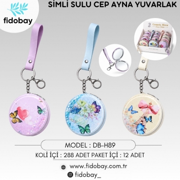 DB-H89 - SİMLİ SULU CEP AYNA YUVARLAK