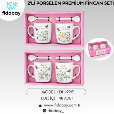 DH-9961 - 2'Lİ PORSELEN PREMİUM FİNCAN SETİ