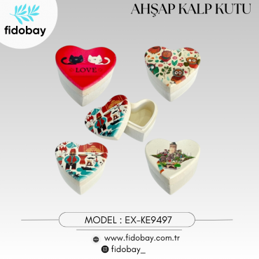 EX-KE9497 -AHŞAP KALP KUTU BOX4