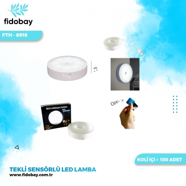 FTH - 8916 -  TEKLİ SENSÖRLÜ LED LAMBA X100
