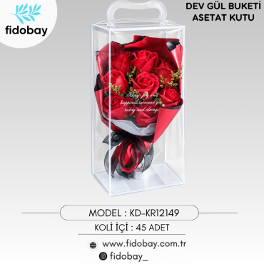 KD-KR12149 - DEV GÜL BUKETİ ASETAT KUTU