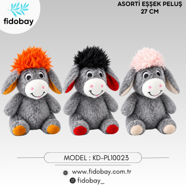 KD-PL10023 - ASORTİ EŞŞEK PELUŞ 27 CM