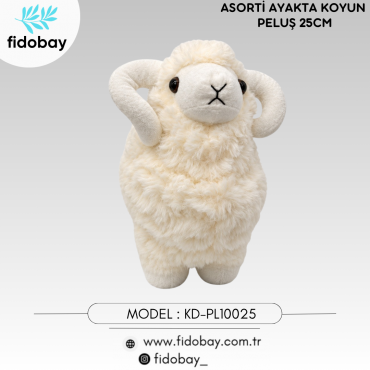 KD-PL10025 - ASORTİ AYAKTA KOYUN PELUŞ 25 CM
