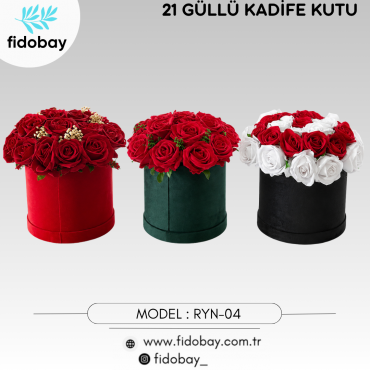RYN-04 - 12 GÜLLÜ KADİFE KUTU