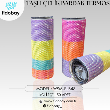 WSM-ELB48 - TAŞLI ÇELİK BARDAK TERMOS 500ML
