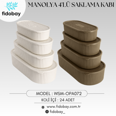 WSM-OPA072 - MANOLYA 4'LÜ SAKLAMA KABI