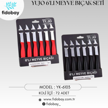 YK-6103 - TUJO 6'LI MEYVE BIÇAK SETİ