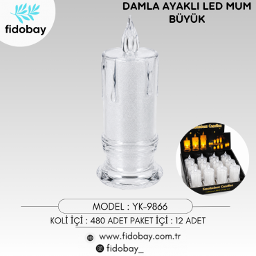YK-9866 - DAMLA AYAKLI LED MUM BÜYÜK BOX12